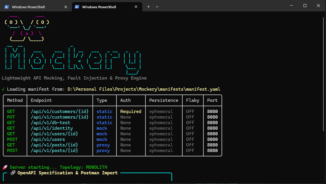 Mockery - Lightweight API Mocking, Fault Injection & Proxy Engine
